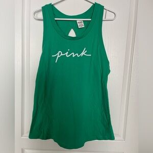 PINK Victoria's Secret Green Racerback Top size Large